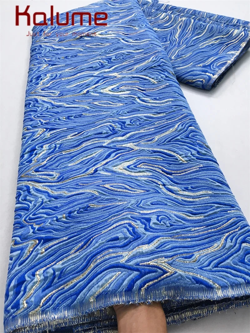 Kalume Luxury African Tulle Brocade Lace Fabric High Quality French Gilding Lace