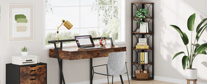 67 inch Tall 6 Tier Rustic Corner Shelving Unit