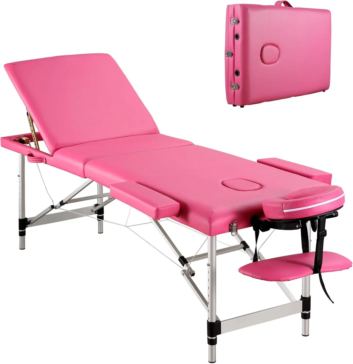 Massage Table Professional Massge Bed 3 Fold 82 Inches Height Adjustable