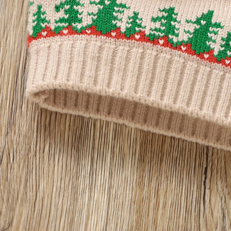 9 MO-3T Boy Christmas Sweater, Round Neck, Truck Print Knit Pullover