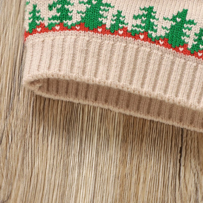 9 MO-3T Boy Christmas Sweater, Round Neck, Truck Print Knit Pullover