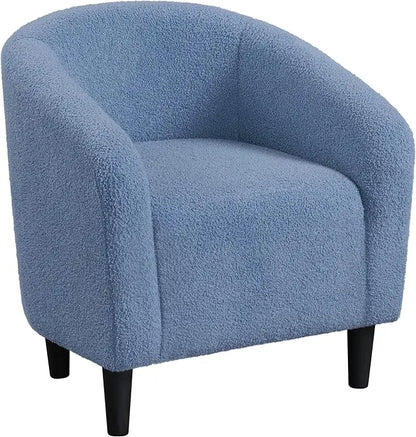 Velvet Upholstered Barrel Chair with Armrest and Low Back