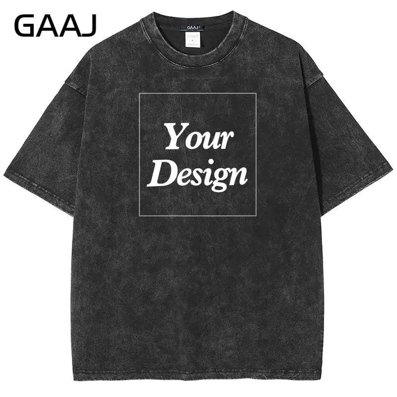 USA Custom Print 100% Washed Cotton T Shirt, Design your own, Men/Women Oversized Streetwear