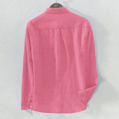 Plus Size Shirts For Men, Baggy, Solid Color, Button Blouse With Pockets