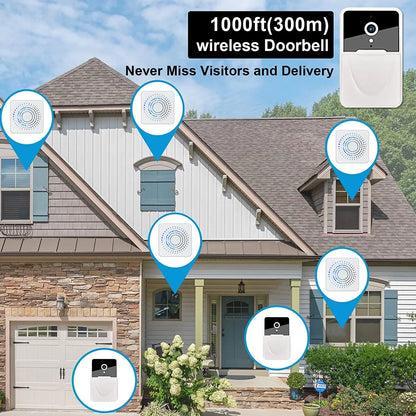 Doorbell Smart Home Door Bell Wireless Rechargeable Battery Outdoor HD Camera Two Way Audio Visual phone