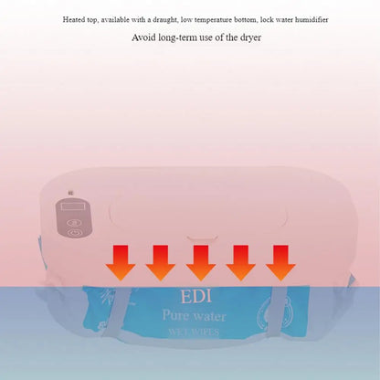 Portable Baby Wipe Warmer, LED Digital Display, Large Capacity Baby Wet Wipes Dispenser, USB Powered, Adjustable Temperature