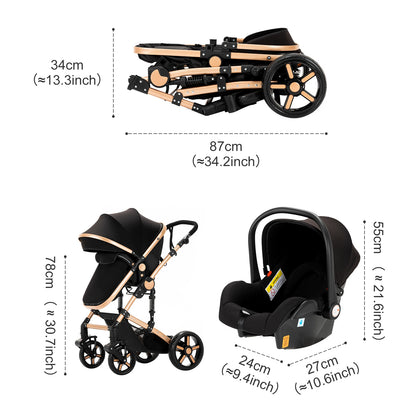 Lightweight Baby Stroller, Folding Cart , Child Safety Seat With ISOfix