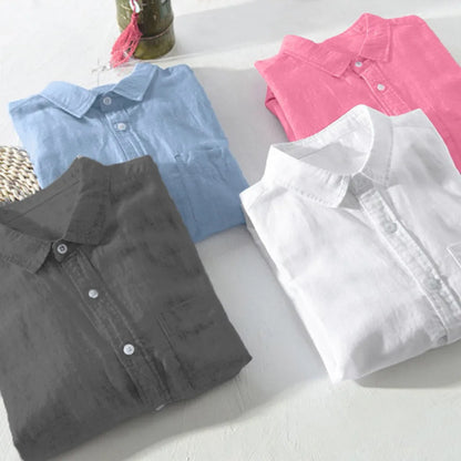Plus Size Shirts For Men, Baggy, Solid Color, Button Blouse With Pockets