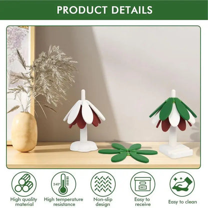 Christmas Tree Trivet Silicone Table Mat Multi-Functional Heat Resistant Pot Holders