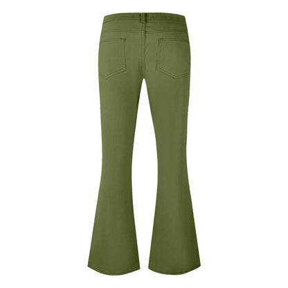 Men's Flare Pants, Solid Color, Daily Simple Classic Trousers, Mopping Bottoms, Disco Flared