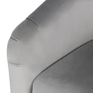 Velvet Upholstered Barrel Chair with Armrest and Low Back