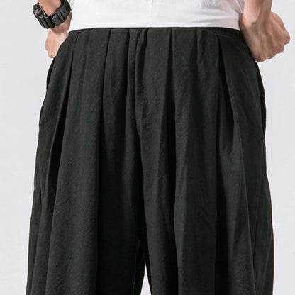 Oversize Loose Harem Pants, Chinese Linen, Overweight Sweatpants
