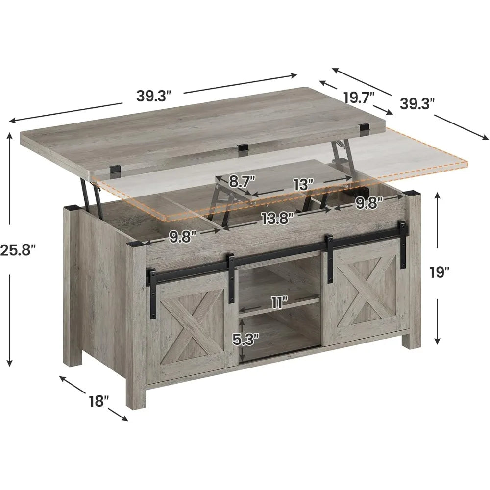 Farmhouse, 4 in 1 Multi-Function, Lift Top Coffee Table
