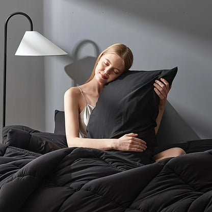 Full Size Soft Breathable All Seasons Bedding with 2/3 pcs,1 Comforter And 1/2 Pillow Shams Machine Washable