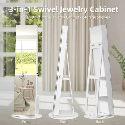 Jewelry Armoire with Full Length Mirror