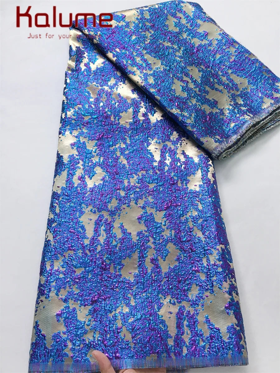 Kalume Luxury African Tulle Brocade Lace Fabric High Quality French Gilding Lace