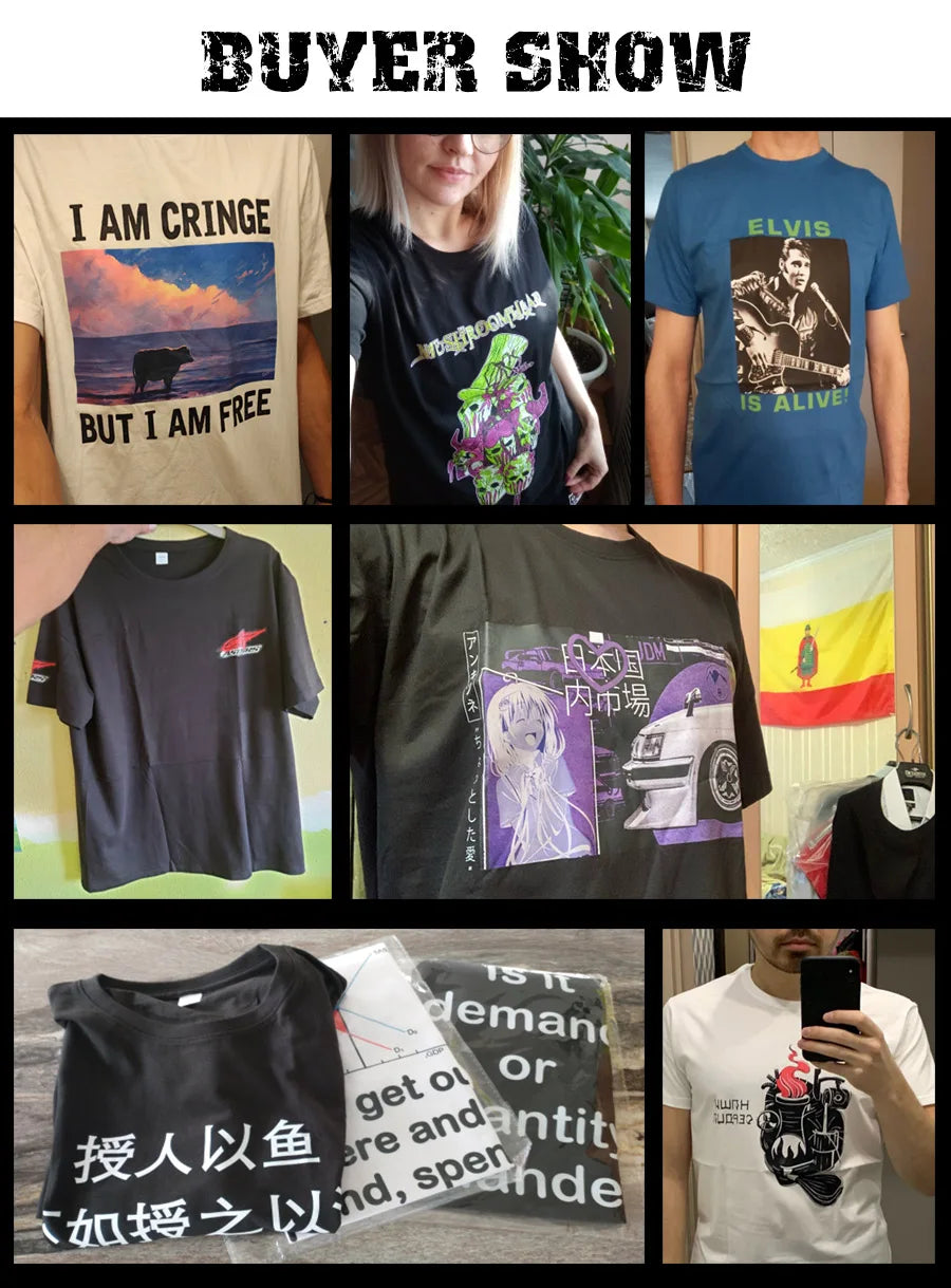 Custom Male T-shirt, One-Side Print Personalized, Make Your Photo, Text Gift 100% Cotton Soft Casual T Shirt Made in US