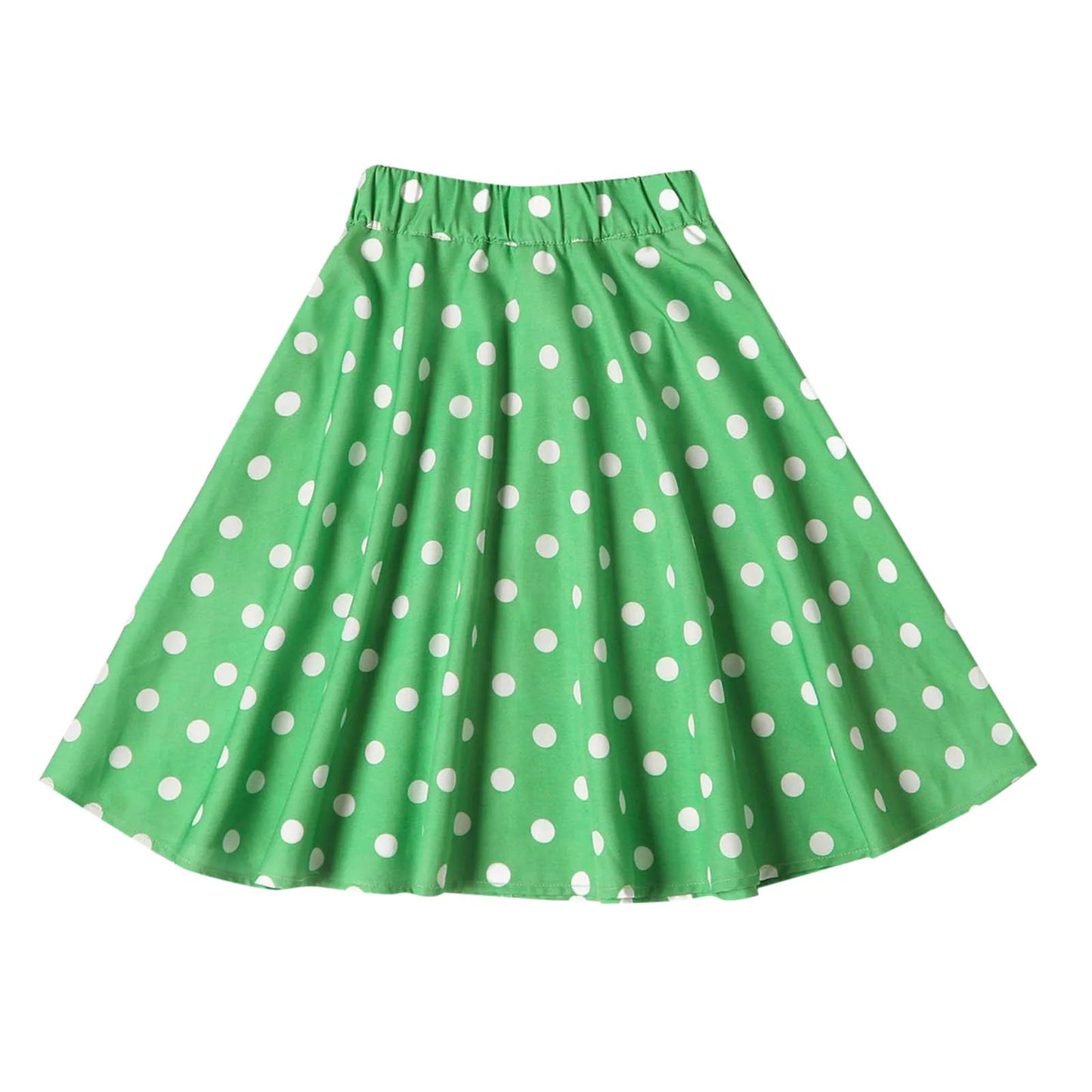 Polka Dot Cotton Skirts Clothes, Elastic Waist