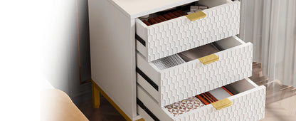 25.78" Tall Bedside Table with 3 Drawers