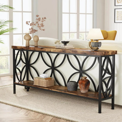 70.9-Inch Industrial Sofa/Entry Console Table