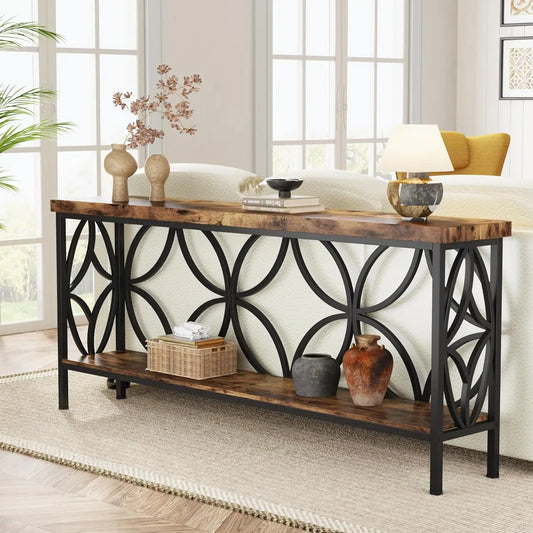 70.9-Inch Industrial Sofa/Entry Console Table