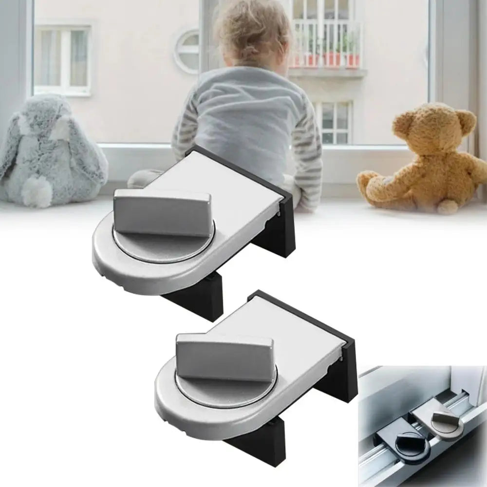 Childproof Window Lock Aluminum, Window Lock Sliding Door Safety Lock,Anti-Theft Small Security Lock