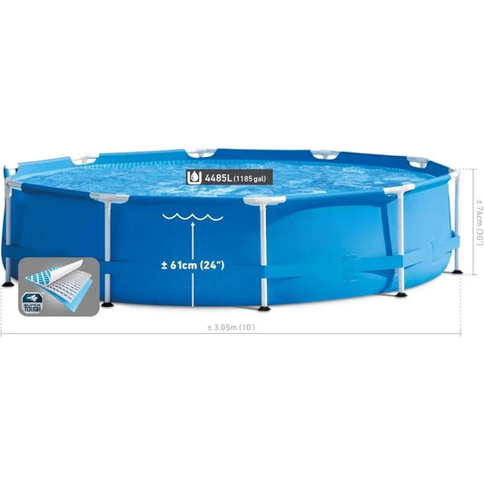 Swimming Pool Set 10ft x 30in  Includes , Filter Pump  Puncture-Resistant Material