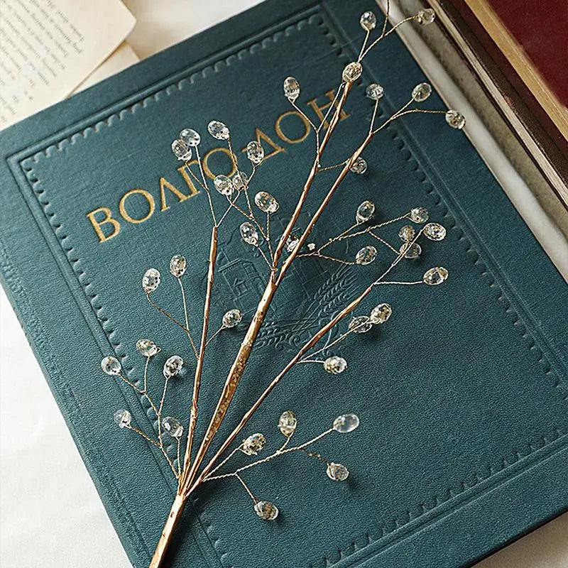 Golden Stem Ornaments Holiday Glitter Berry Stems For Tree/ Wreath/Crafts