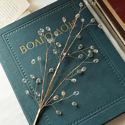 Golden Stem Ornaments Holiday Glitter Berry Stems For Tree/ Wreath/Crafts