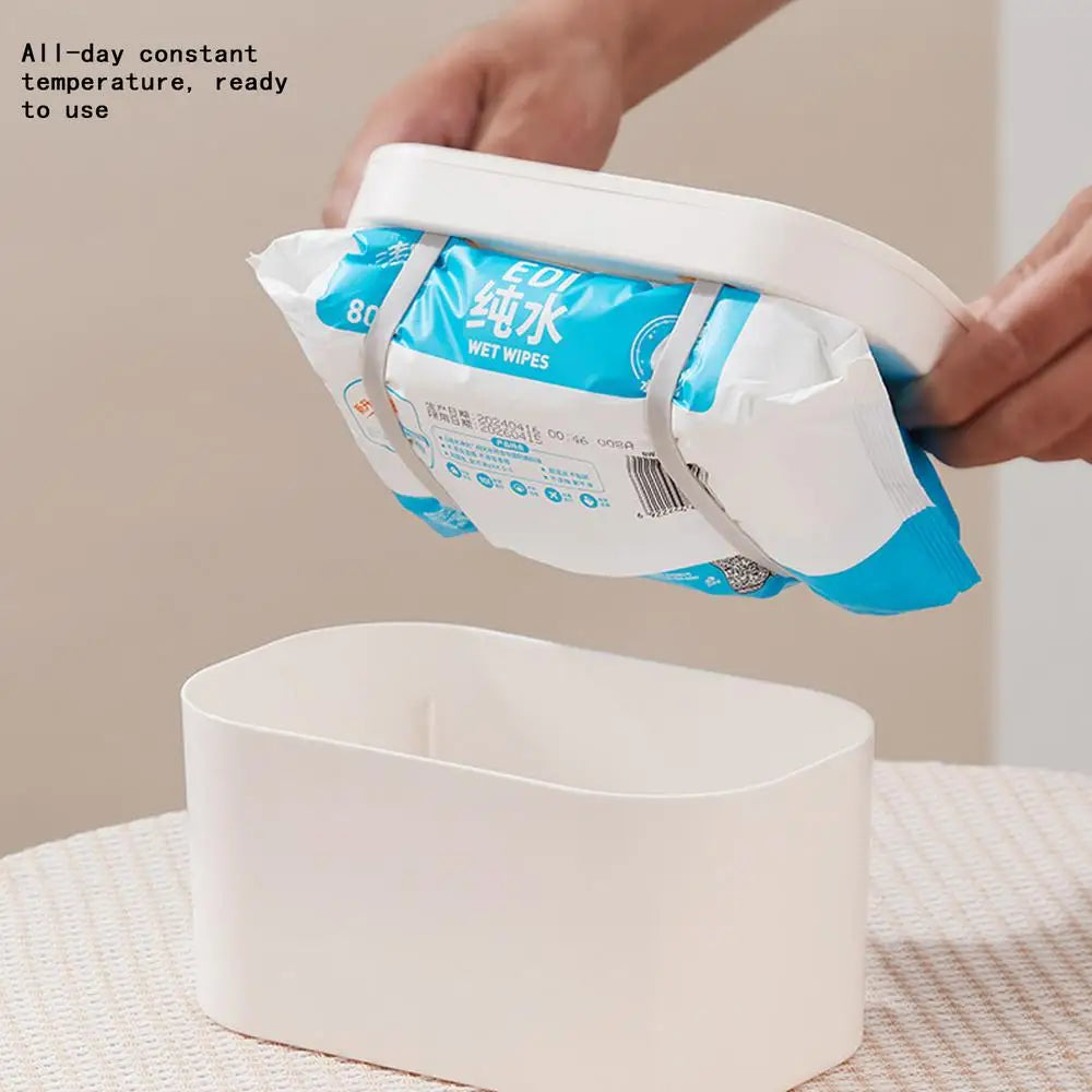 Portable Baby Wipe Warmer, LED Digital Display, Large Capacity Baby Wet Wipes Dispenser, USB Powered, Adjustable Temperature