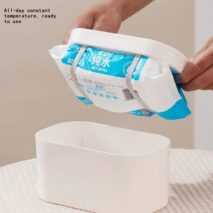 Portable Baby Wipe Warmer, LED Digital Display, Large Capacity Baby Wet Wipes Dispenser, USB Powered, Adjustable Temperature