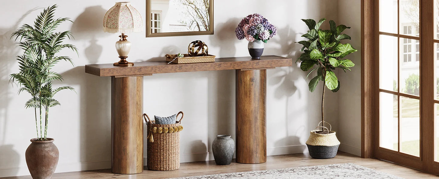 63" Farmhouse Narrow Table