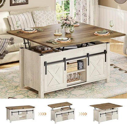 Farmhouse, 4 in 1 Multi-Function, Lift Top Coffee Table
