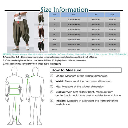 Oversize Loose Harem Pants, Chinese Linen, Overweight Sweatpants