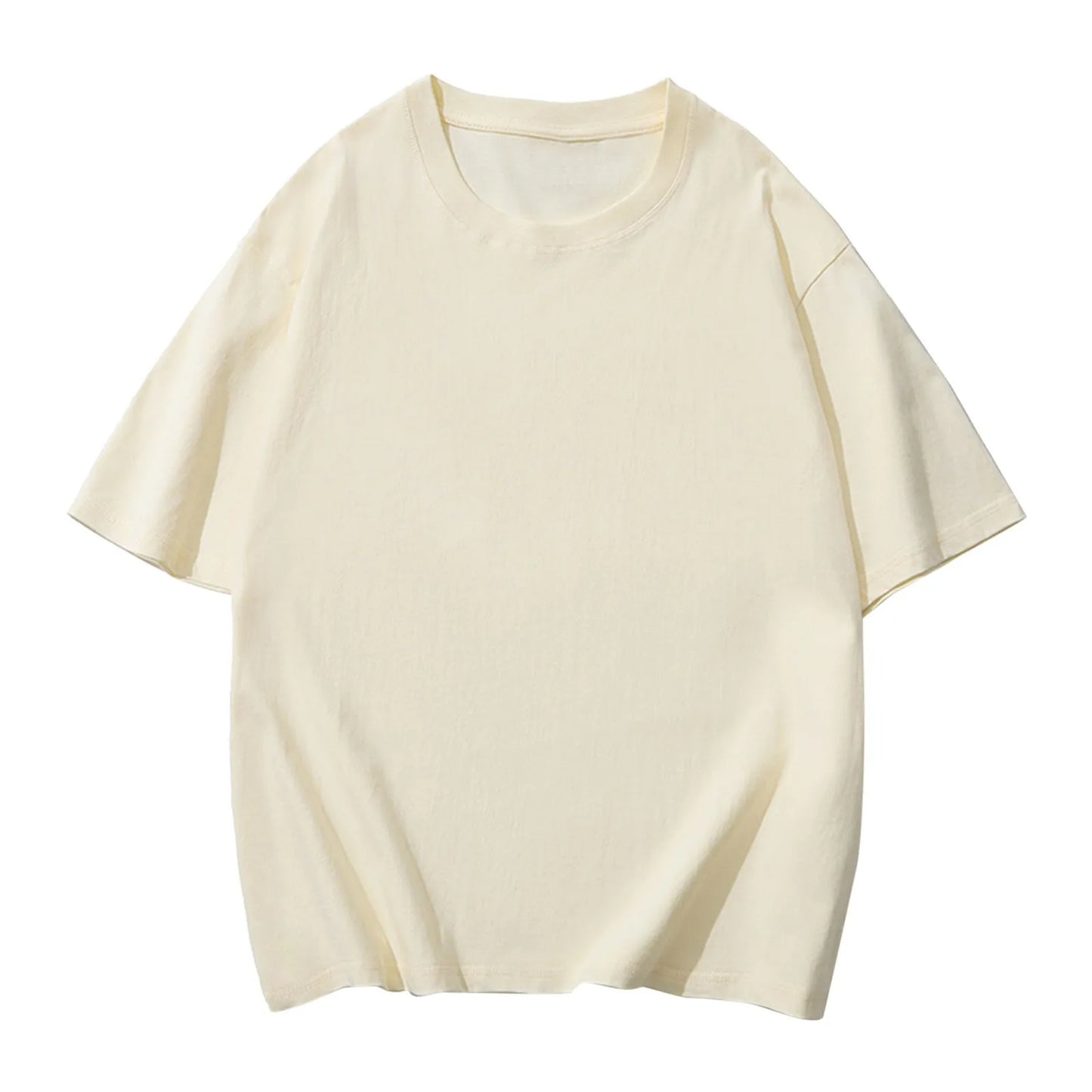 Men's Pure Cotton Shirt, Oversized Shirt, Solid Color, Round Shoulder