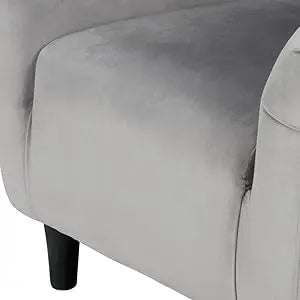Velvet Upholstered Barrel Chair with Armrest and Low Back