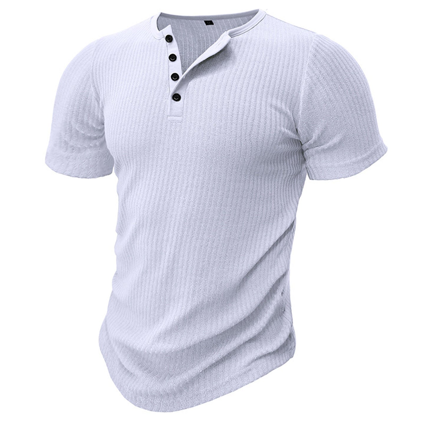 Muscle Slim Fit Short Sleeve T-shirt, V-neck Collar