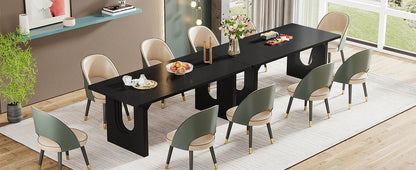 71" Large Kitchen Dining Table with Wood Pedestal Base, Seats 6-8