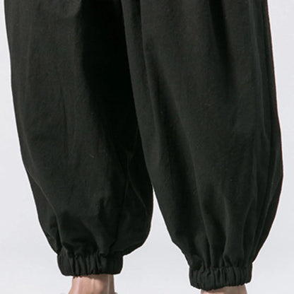Oversize Loose Harem Pants, Chinese Linen, Overweight Sweatpants