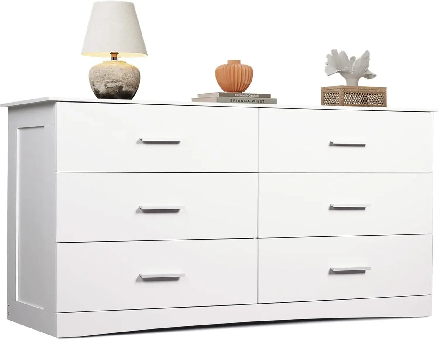 Wide Chest of Drawers with 6 Drawer, Oak