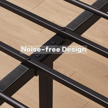Bed Frame with Wooden Headboard and Footboard, No Box Spring Needed, 14 inch Easy to Assemble