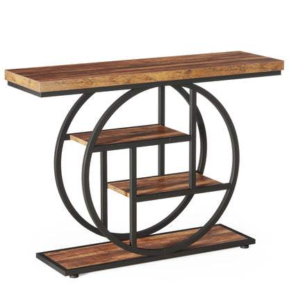 4-Tier Entryway Table, 41.3-Inch Industrial Sofa Table for Living Room, Foyer Hallway Table for Entrance