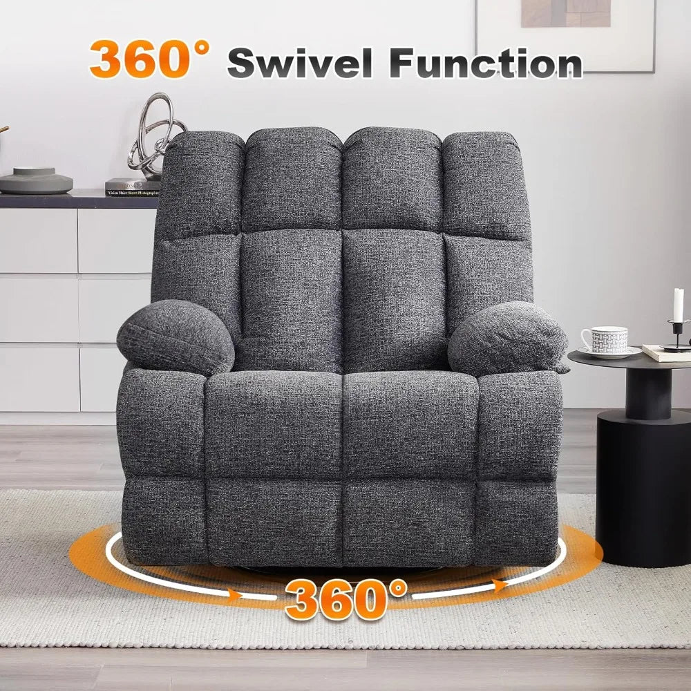 Extra Wide Manual Swivel Recliner