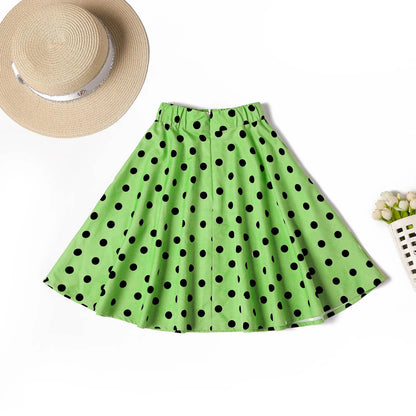 Polka Dot Cotton Skirts Clothes, Elastic Waist