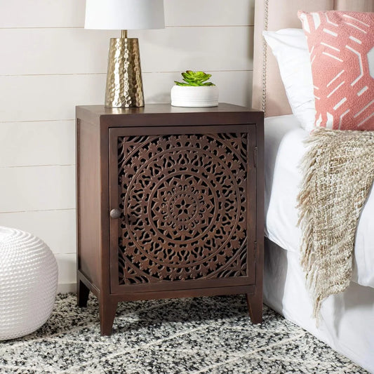 1-door Carved Mandala Nightstand