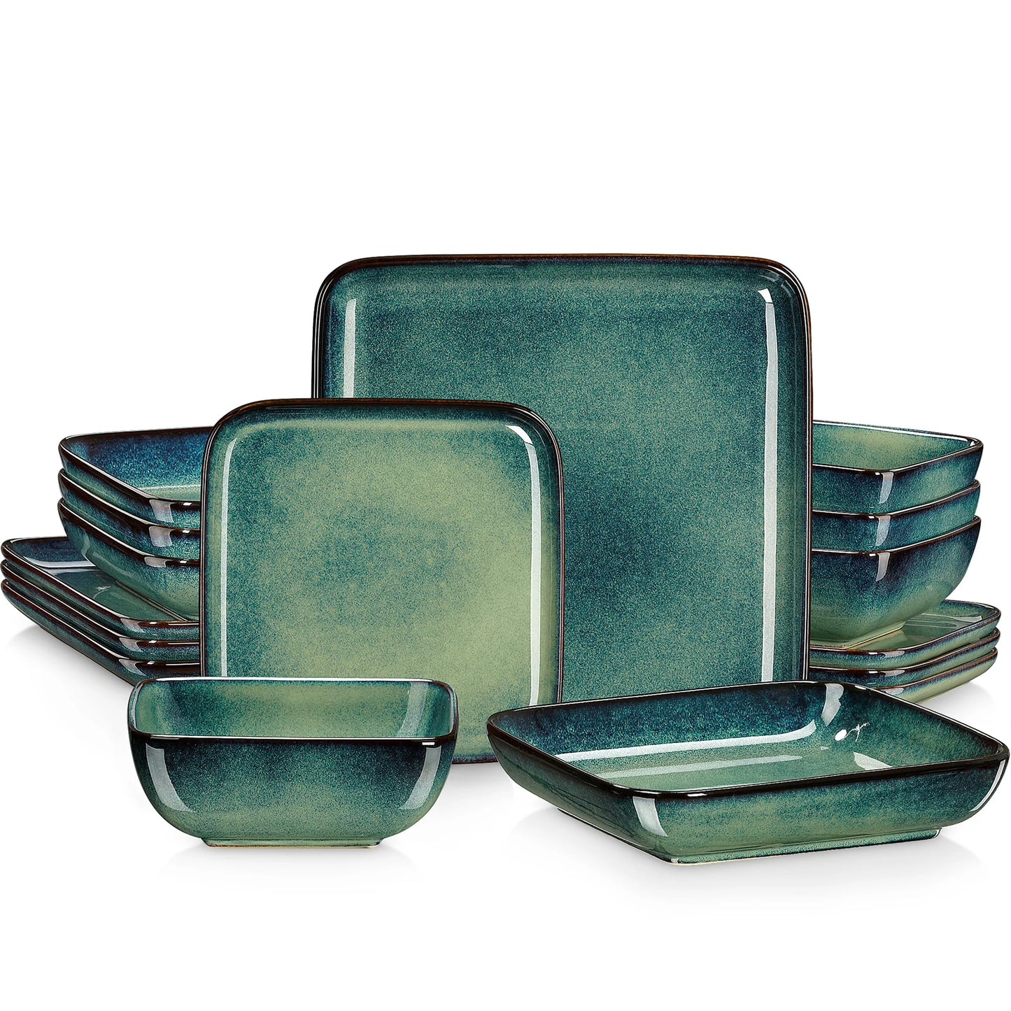 16 Piece Kitchen Dinnerware Ceramic Crockery Set for 4 Person