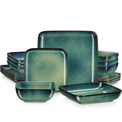 16 Pieces Kitchen Dinnerware Ceramic Crockery Set for 4 Person