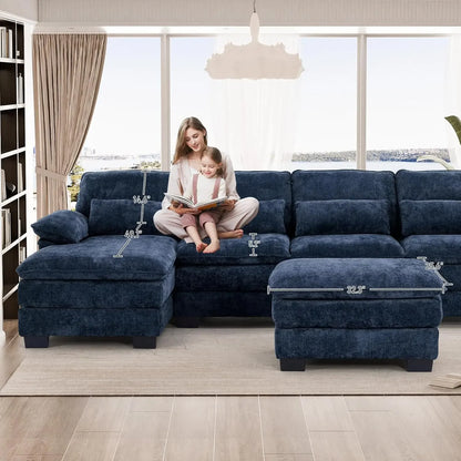 114" U Shape Sectional Cloud Couch