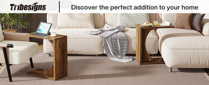 C-Shaped End Table for Sofa