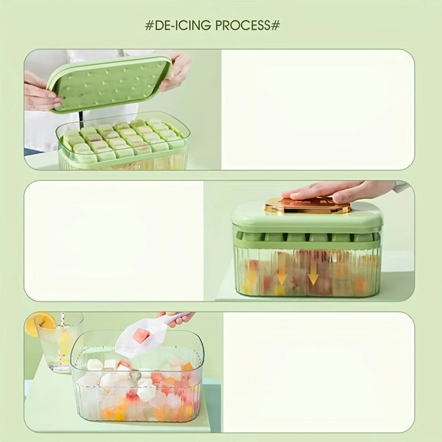 Pressed Ice Cube Mold Set Food Grade Silicone